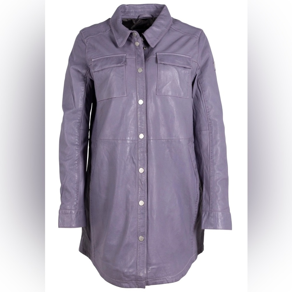Mauritius Lavender Leather Jacket